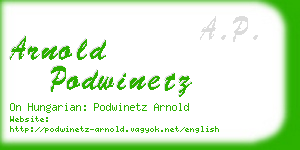 arnold podwinetz business card